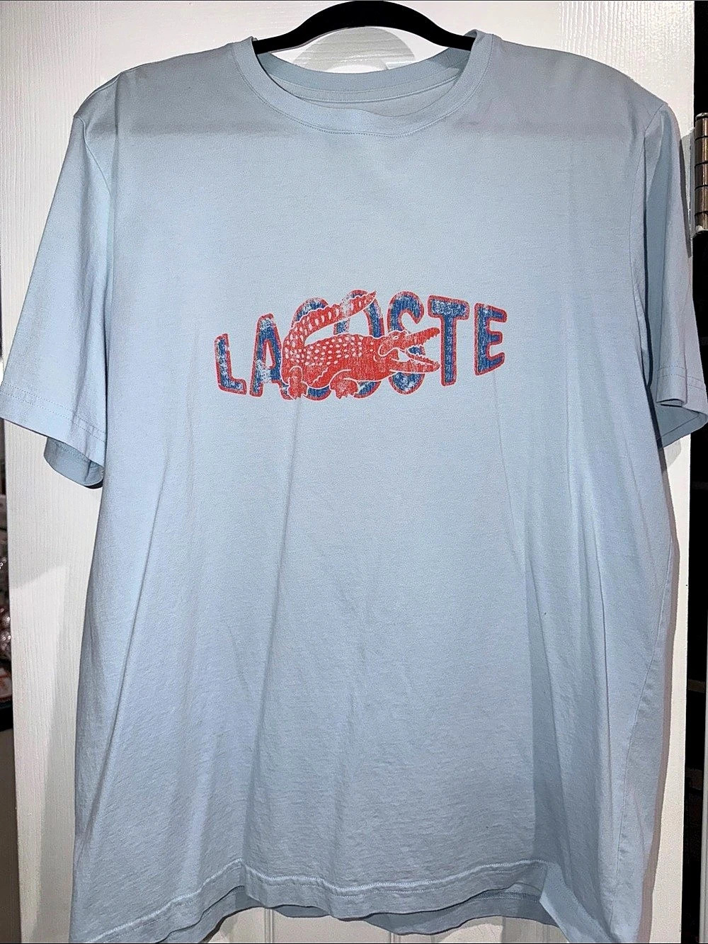 Lacoste Graphic Crocodile Logo T-Shirt Blue Small